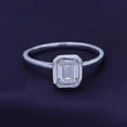 thumbnail image 3 of AFFY 1CT Emerald Moissanite Diamond Solitaire Engagement Ring for Women 14K White Gold over Silver-5, 3 of 6