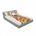 thumbnail image 3 of Modern Bedding Set with Sheet & Covers, Kitty Featured Digital Fractal Pixel Cat Different Colors Computer Illustration, Printed Bedroom Decor 2 Shams, 4 Sizes, Multicolor, by Ambesonne, 3 of 3