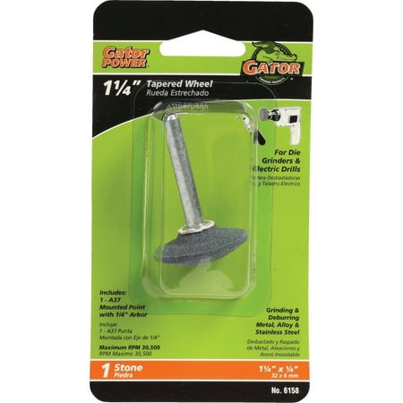

2Pc Gator Blade Tapered Wheel 1-1/4 In. x 1/4 In. Grinding Stone