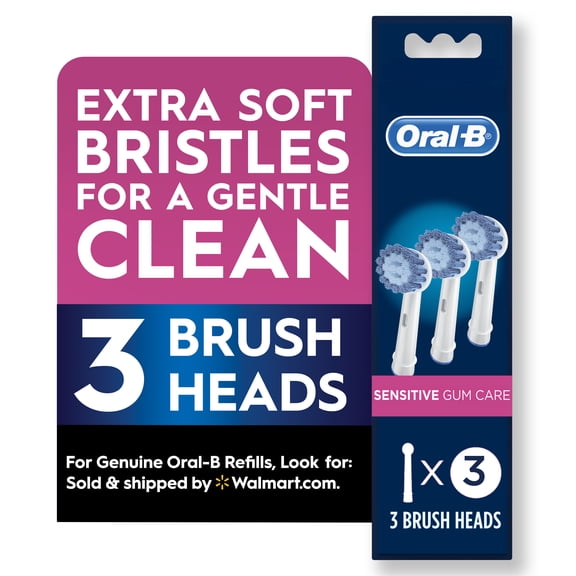 Oral-B Sensitive Gum Care Replacement Electric Toothbrush Head, 3 Ct