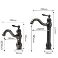 thumbnail image 5 of robinet De Lavabo Robinet De Salle De Bain Rtro Chaud Et Froid En Cuivre, Noir, Surlev, 5 of 5