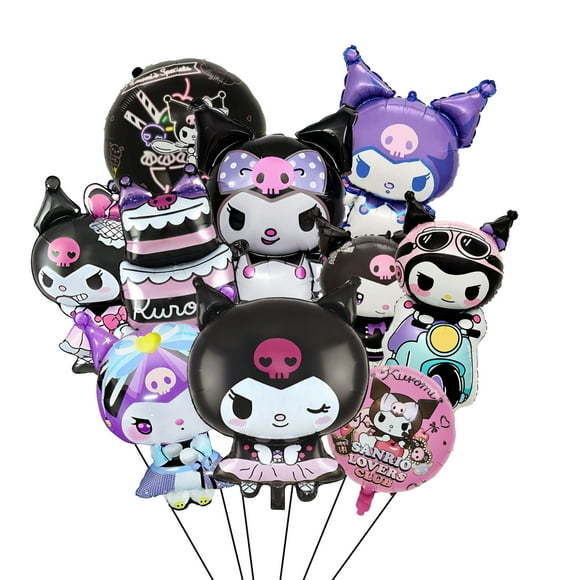 Kuromi Décoration de Fête, Ensembles de 10 Pcs de Ballons Kuromi - Ballons en Feuille Personnage Kuromi pour Décorations d'Anniversaire Kuromi et Décorations de Fête d'Anniversaire Kuromi pour Filles et Enfants