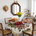 thumbnail image 3 of Patriotic American Flag Table Cloth Waterproof Tablecloths, Vintage Roses Floral Paisley Brown Tablecloth Dining Table Cover for Kitchen Party Tabletop Outdoor, Square Tablecloth 60x60 Inch, 3 of 9