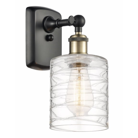 516-1W-BAB-G1113-LED-Innovations Lighting-Cobbleskill - 1 Light Wall Sconce In Art Nouveau Style-9 Inches Tall and 5 Inches Wide Black Antique Brass