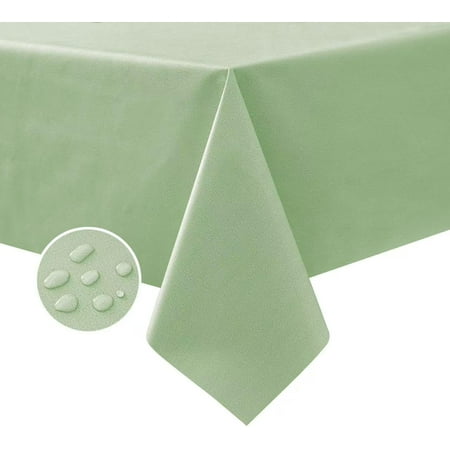

XIACOCO-Vinyl Tablecloth Rectangle 100% Waterproof Oil Proof Spill Proof Pvc Table Cloth Wipe Clean Table Cover For Kitchen Dining Picnic Light Green 54 X 78 Inch
