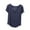 Blue, variant on Women Casual Loose Pajama Tshirts Summer Ruffle Crewneck Short Sleeve Pj Tees Trendy Comfy Soft Stretch Solid Color Loungewear