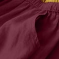 thumbnail image 5 of Busydd Women's Cotton Linen Skirt with Pockets Summer Beach Solid Color Elastic Waist Midi Skirt Comfortable Drawstring Slit Hem Long Skirts L, 5 of 9