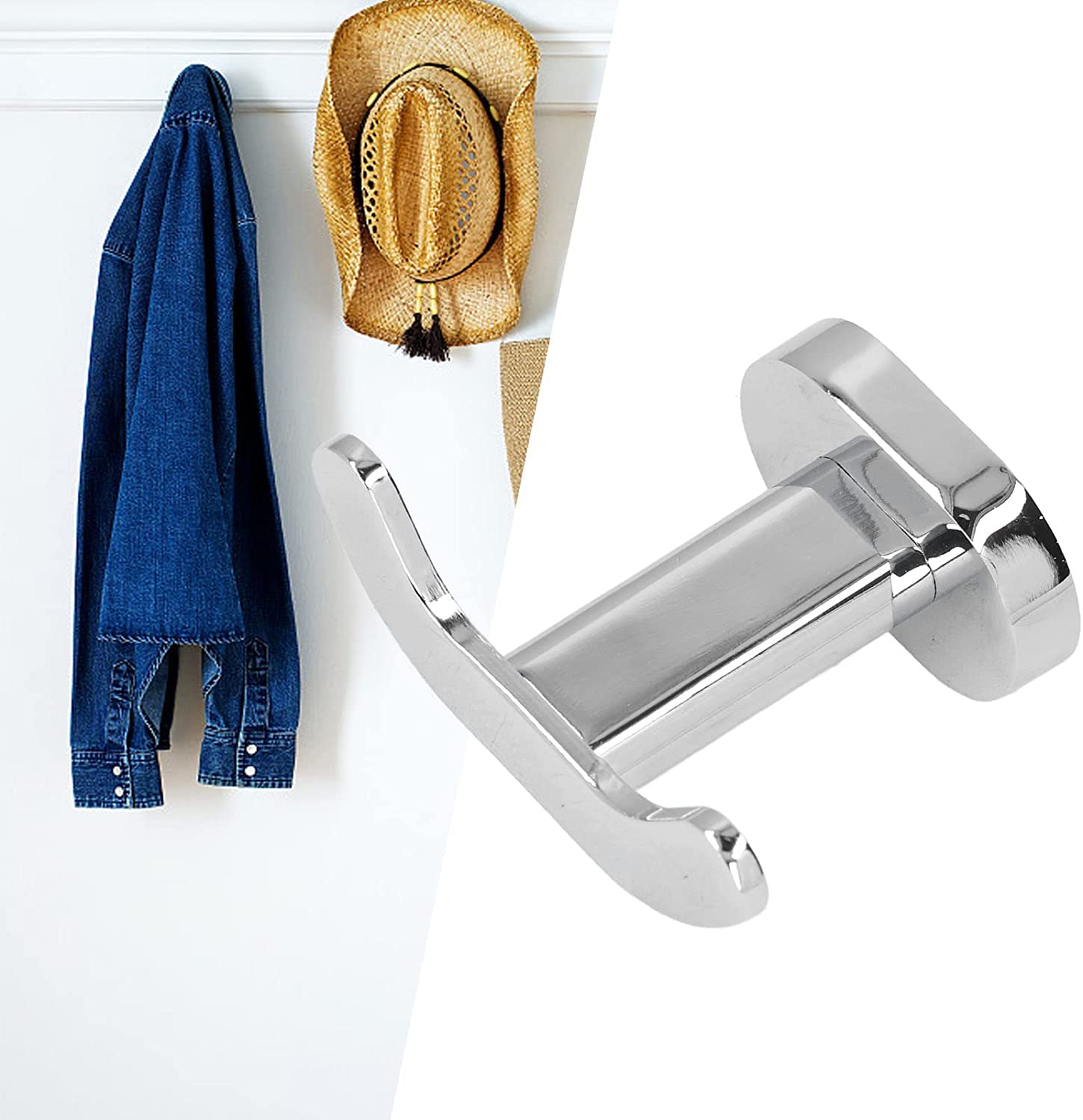 Towel Hooks, Heavy Duty Double Holder Robe Hooks, Stainless Steel Wall 