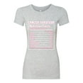 thumbnail image 2 of Wild Bobby Breast Cancer Survivor Nutrition Facts Breast Cancer Awareness Women Slim Fit Junior Tee, Heather Grey, Small, 2 of 6