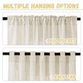 thumbnail image 2 of StangH Sheer Linen Curtains 84 inch Length 2 Panels Set, Natural Flax Linen Semi Sheer Curtains Soft Breathable Light Filtering Farmhouse Drapes for Living Room Sliding Door, W55 x L84, 2 of 8