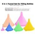 thumbnail image 2 of Juego de 6 embudos de plástico multiusos - Embudos para botellas de llenado de uso en la cocina - Juego de embudos pequeños - Mini/pequeño//grande - Grado alimenticio y sin Bpa, 2 of 5