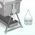 thumbnail image 5 of Cowiewie - Moisés para bebé, al lado de la cama para bebé, fácil de plegar, con cesta de almacenamiento y ruedas para reducir la fatiga de la mamá (gris oscuro) 2023 nuevo, 5 of 5