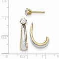 thumbnail image 2 of 14K Rhodium Plated Yellow Gold & Rhodium J-Hoop with CZ Stud Earring Jackets, 2 of 2