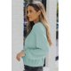 thumbnail image 2 of ABPHQTO Sudadera con capucha de mujer verde holgada con cuello de pico acanalado, 2 of 5