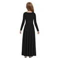 thumbnail image 2 of Oyolan Girls Kids Girls Long Sleeve Priase Dance Dress Long Sleeve Praise Dress For Girls Girls Black 14, 2 of 5