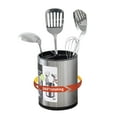 thumbnail image 1 of Kitchen Utensil Holder, Rotating Stainless Steel Utensil Caddy with Removable Divider, Countertop Utensil Organizer with Detachable Base, 1 of 7