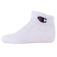 thumbnail image 3 of Champion Children's Socks, 6-Pack - Quarter, Logo, Solid Colour White 27-30, 3 of 3