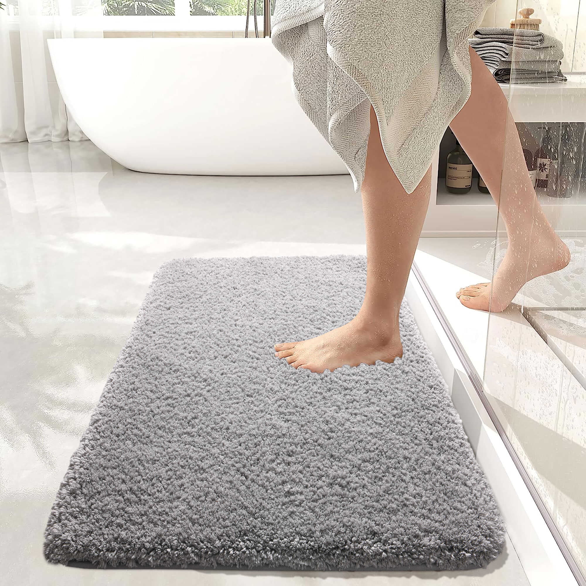 Softlife Machine Washable Microfiber Bathroom Mat Non Slip Bath Mat for Bathroom Soft Absorbent