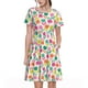 thumbnail image 1 of Easygdp Tulips Flowers para Vestido Transpirable de Mujer, Vestido Suelto de Manga Corta con Pliegues y Bolsillos para el Verano, 1 of 6
