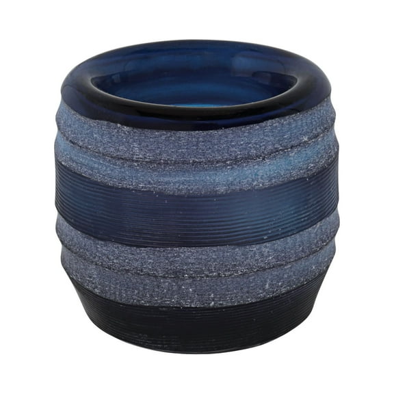 Aspen Creative 16007-1 Blue Glass Votive Candle Holder 3-1/2" Diameter x 3-1/2" Height, 1 Pack