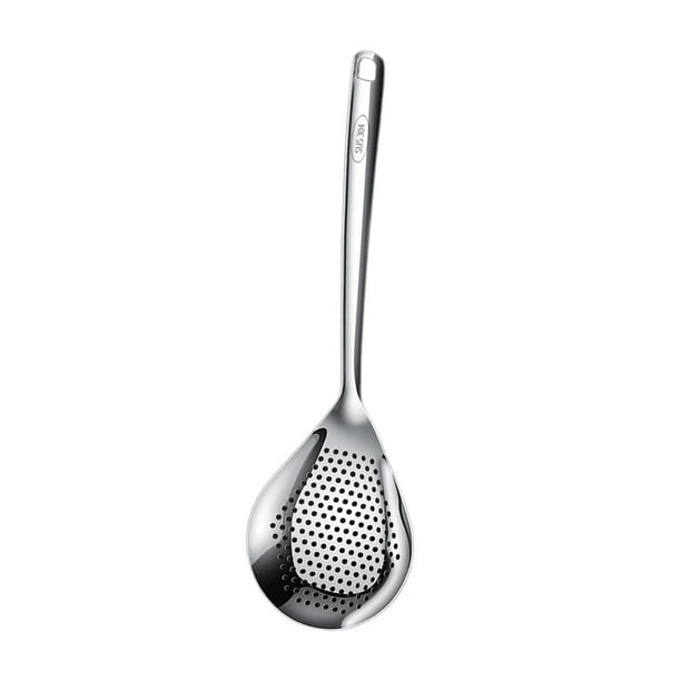Espumadera de acero inoxidable, cuchara ranurada, colador de cocina, resistente al óxido, multifuncional. Grande