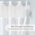 thumbnail image 4 of Ikfashoni White Hookless Shower Curtain with Snap in Liner, Waffle Weave Fabric No Hook Waterproof Mesh Window Bathroom Curtain, 72"X74", 4 of 7