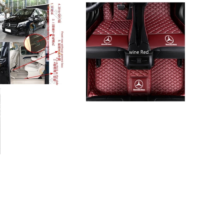 Mercedes-Benz V-Class 2016~2017 7seats Short axis B Waterproof Leather Car Floor Mats Car Carpet