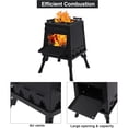 thumbnail image 3 of Redcamp Wood Burning Camp Stove, Portable Cast Iron Camping Wood Stove, Black Woodstove with Carrying Case for Backpacking Outdoor Cooking, 3 of 8