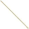 thumbnail image 3 of 10K Solid Yellow Gold 2.50mm Extra Light Rope Chain Bracelet, 3 of 5