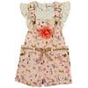 Little Lass Little Girls 2-pc. Animal Shortall Set 6X Pink