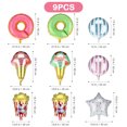 thumbnail image 3 of Multi Color Aluminum Foil Balloons with Ice Cream Donut Designs for Party Decoration 9pcs, 3 of 8