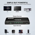 thumbnail image 4 of HDMI Switch 3 in 1 Out, 4K@60Hz HDMI Selector with Remote Control, 3 Ports HDMI Switcher, Perfect for Full HD 4K 1080P 3D Video Roku Fire TV Blu-ray Players Stick Apple PS4/PS5 Xbox Chromecast (black, 4 of 8