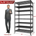 thumbnail image 7 of REIBII 8-Tier Metal Shelves 75" H Tall Wire Shelving Detachable Shelving Unit Adjustable Storage Shelves for Laundry Pantry Kitchen ,75" X35.05" X13.59", 7 of 7