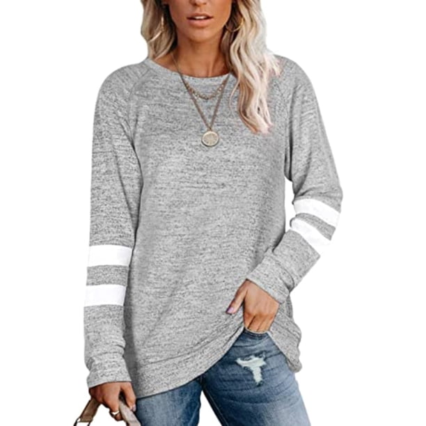 Tops de manga larga para mujer Blusas sueltas casuales de encaje Camisetas