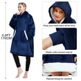 thumbnail image 7 of Wearable Blanket Hoodie for Adults Long Sherpa Oversized Sweatshirt Blanket with Pockets (Dark Navy), 7 of 7