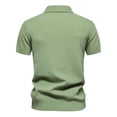 thumbnail image 3 of JTieacloth Collar Shirt for Men Mens Summer Lapel Casual Knit Shirt Fashion Solid Color Cotton Short Sleeve Tops Green L, 3 of 5