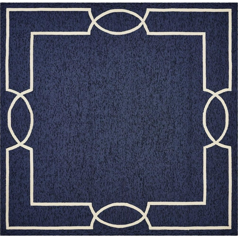 4'X6' Denim Blue Machine Woven Uv Treated Abstract Lines Indoor Outdoor Area Rug 4'X6' Denim Blue Machine Woven Uv Treated Abstract Lines Indoor Outdoor Area Rug