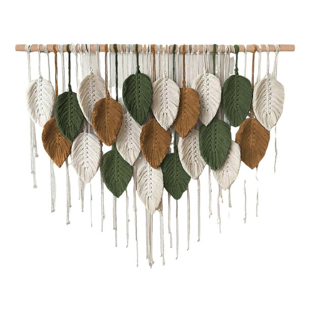 Advancent Tapiz de pared bohemio tejido a mano con borlas, decoración del hogar para dormitorio o sala de estar hecha de puro Kits de decoración para fiestas dos