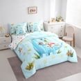 thumbnail image 3 of Homewish Cute Jungle Dino Dinosaur Twin Bedding Sets 7-Piece for Kids Teens,Cartoon Wildlife Giraffe Bedding Comforter Set Microfiber,Woodland Animal Breathable Sheet Sets,Luxury Bedroom Decor, 3 of 8