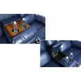 thumbnail image 6 of Ainehome Bonded Leather Recliner Sectional Sofa with Drop Down Table, Blue, 6 of 7