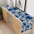 thumbnail image 4 of Blue Flowers Table Runner - 120 Inch Long, Kitchen Dining Table Runner Dresser Scarves, Spring Watercolor Floral Leaves Plants Beige Farmhouse Decor for Coffee Tables Wedding Party Banquet, 4 of 8