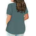 thumbnail image 6 of IYYVV Plus Size Tops For Women Summer Crewneck Maternity Shirts Plain Short Sleeve Tshirts Blouses Funny Clothing Womens Fall Fashion 2024 Green 3XL, 6 of 6