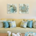 thumbnail image 5 of Turquoise Shell by PI Creative Art Modern Canvas seashells Wall Pictures Giclee Artwork Print on Canvas Framed Stretched Decor for Living Room Bedroom 12 x 12 inch x 2 pcs, 5 of 6