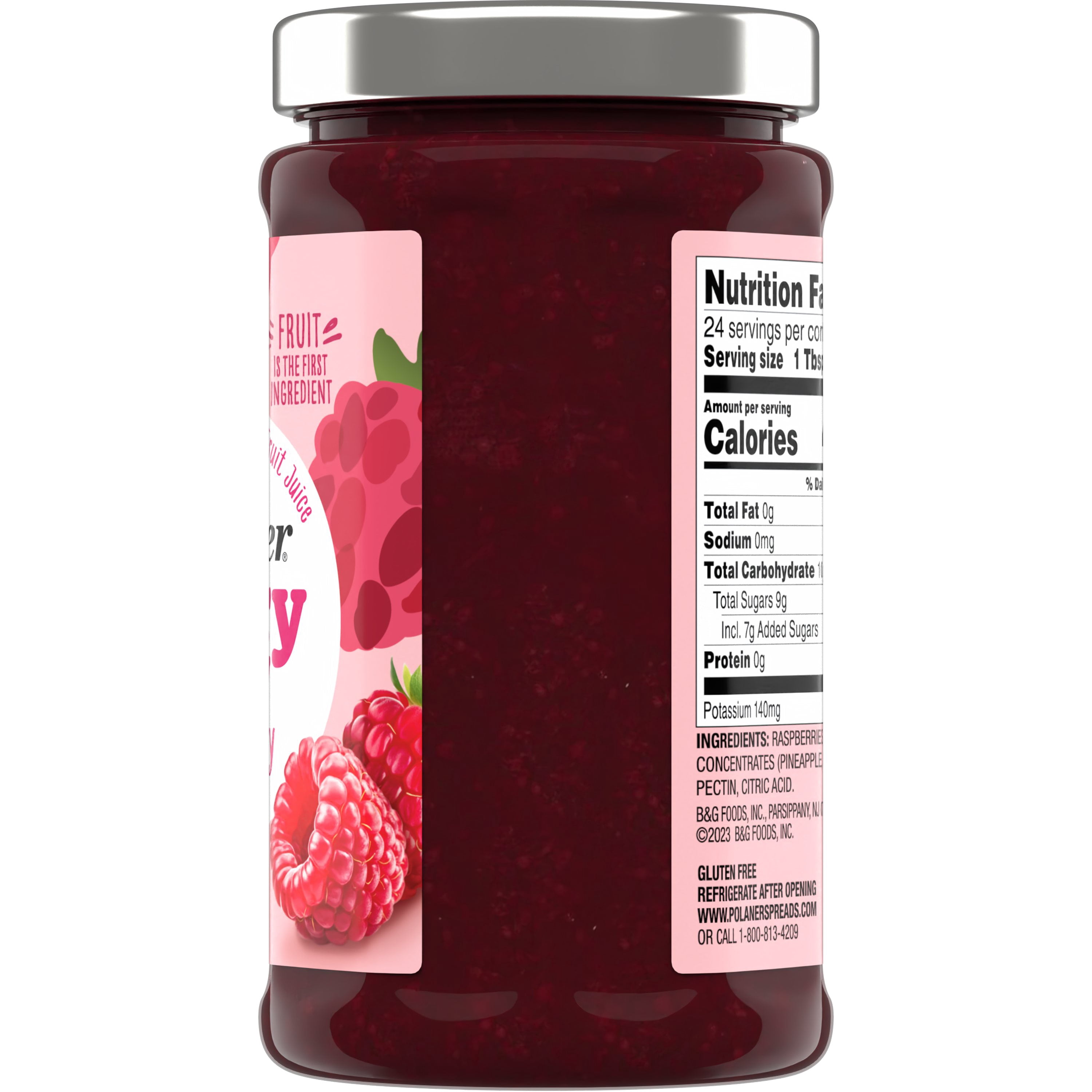 (3 pack) Polaner Verry Berry Raspberry Preserves, 15.25 oz Jar