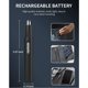 thumbnail image 4 of Recortador de pelo de nariz (negro) adecuado para hombres y mujeres, profesional 2 en 1, sin dolor, recortador de pelo de nariz y orejas, recargable por USB, impermeable, seco y húmedo, seguro, cómodo, 4 of 5