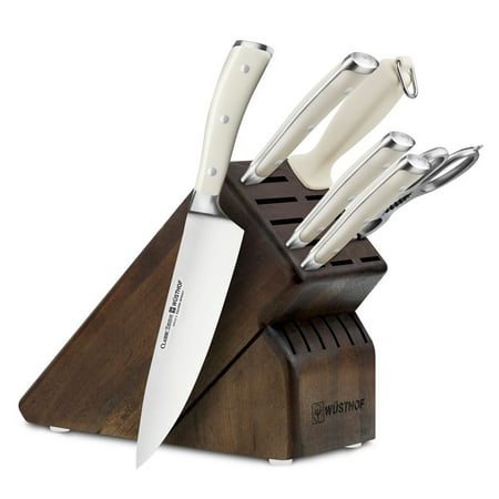 - Wusthof Classic Ikon Creme 7-piece Walnut Knife Block Set
