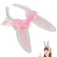 thumbnail image 5 of KAKOWELY Diadema con orejas de conejo de peluche, diadema larga con orejas de conejo, accesorio para disfraz de cosplay, 5 of 5