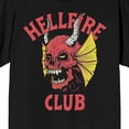 thumbnail image 6 of Stranger Things Hellfire Club Horned Winged Skull Adult Black Crew Neck Short Sleeve T-shirt-Large, 6 of 7