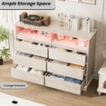 thumbnail image 5 of Kselythan Dresser for Bedroom with 6 Drawers, Modern Chest Featuring LED Lights and Charging Station, Spacious Storage Cabinet for Living Room or Hallway, 5 of 8