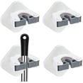 thumbnail image 1 of Juego de 4 soportes para escobas autoadhesivos para escoba, baño, cocina, jardín, garaje, fregonas, rastrillos y recogedores, 1 of 5